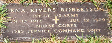 Lena River Robertson Gravestone, Scottsville Cemetery