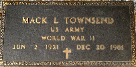 Mack L. Townsend Gravestone, Memorial Park Cemetery