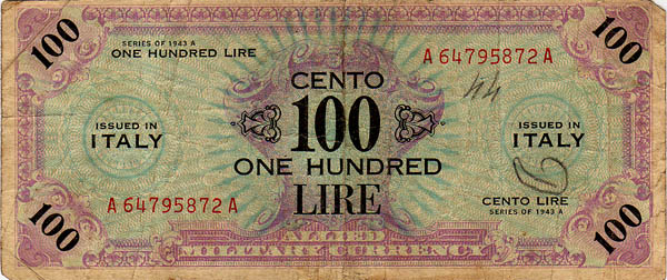 1943 Allied Military Currency, Italy