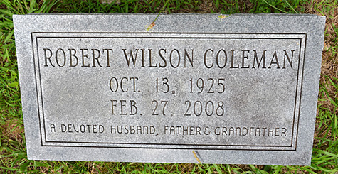 Robert Wilson Coleman Gravestone, Scottsville Cemetery