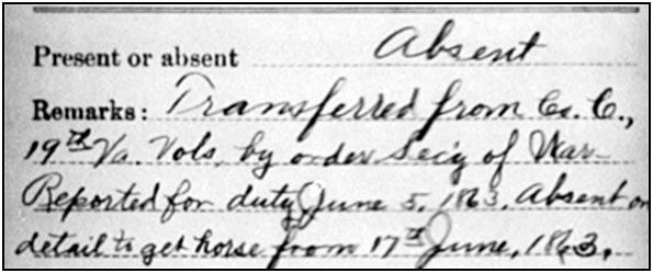 July 5, 1863 muster roll