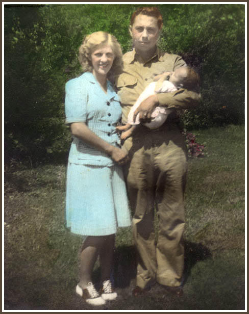Frances and Earl Butler with their new baby, Beverly, in 1943