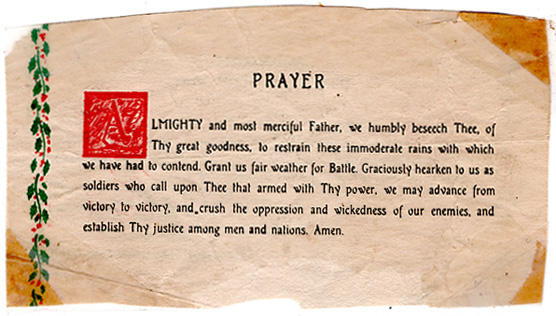 General Patton's Prayer Issued to All Soldiers Engaged in the Battle of the Bulge, Dec. 1944