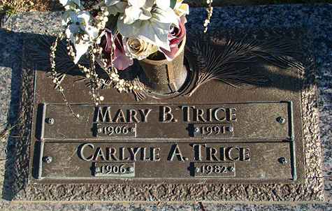 Carlyle Ashton Trice and Mary Blanche Trice Gravestone, Dale Memorial Park