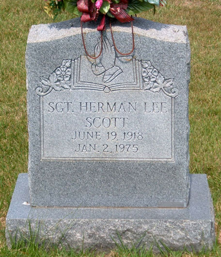 Herman Lee Scott Gravestone, Scottsville Cemetery