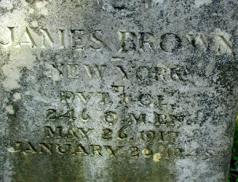 James A. Brown Gravestone, New Green Mt. Baptist Church Cememtery