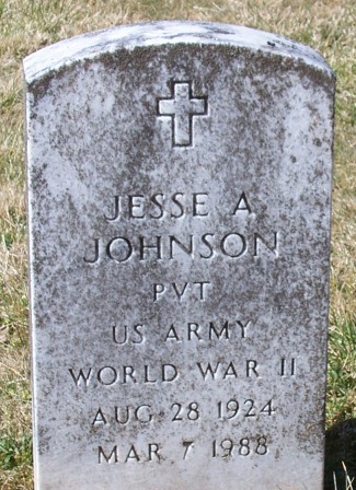 Jesse A. Johnson Gravestone, Oakwood Cemetery