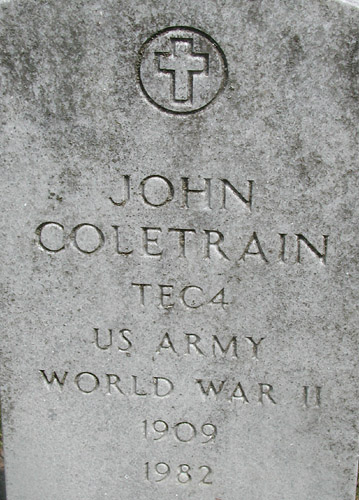 John Coletrain Gravestone, New Green Mountain Baptist Church Cenmetery