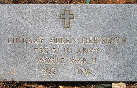 Lindsay Allen Herndon Gravestone, Antioch Baptist Church Cemetery