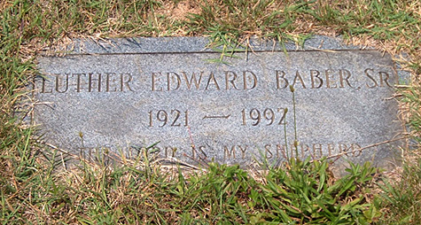 Luther Edward Baber Gravestone, Scottsville Cemetery