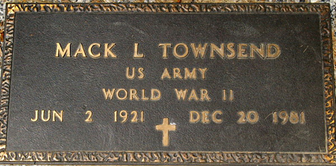 Mack L. Townsend Gravestone, Memorial Park Cemetery