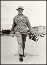 Milton with camera in Algeria, 1943