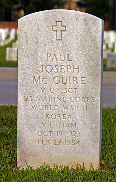 Paul Joseph McGuire Gravestone, Wilmington National Cemetery