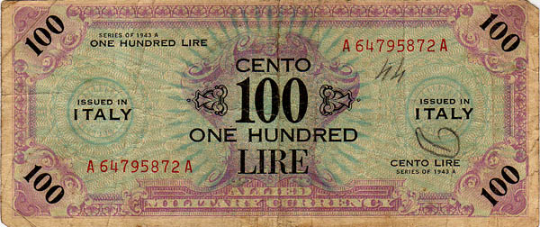 1943 Allied Military Currency, Italy