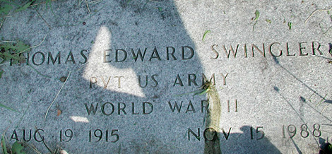 Thomas Edward Swingler Gravestone, New Green Mt. Baptist Church Cemetery