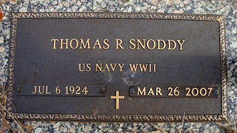 Thomas Randolph Snoddy Gravestone, Monticello Memory Gardens